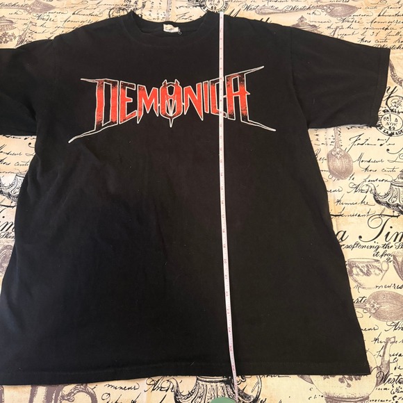 Y2K DEMONICA Black T Shirt Large Metal Band Music Concert Tee Anvil - Picture 6 of 7